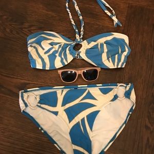 Jantzen 2 pc Print Bandeau Bikini Size 10